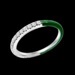 925 Silver Half and Half Enamel Diamond Band - Image 9