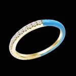 925 Silver Half and Half Enamel Diamond Band - Image 7