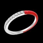 925 Silver Half and Half Enamel Diamond Band - Image 6