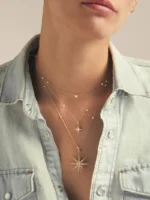 925 Silver Diamond Heart and Pearl Necklace - Image 2