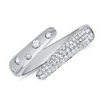 925 Silver Inlay Open Pave Wrap Ring