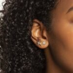 925 Silver Bezel Diamond Enamel Flower Stud - Image 2