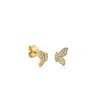 925 Silver Diamond Half Butterfly Stud