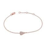 925 Silver Small Elongated Pave Heart Bracelet