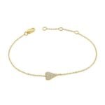 925 Silver Small Elongated Pave Heart Bracelet - Image 3