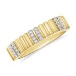 925 Silver Mini Fluted Diamond Ring