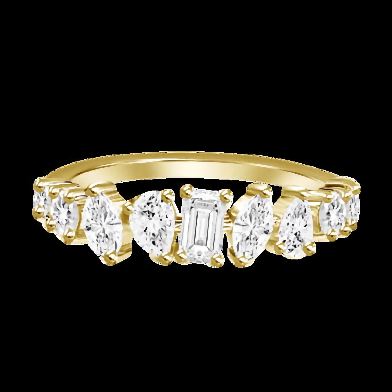 Multishape-Diamond-Silver-Band-edited.jpg 925 Silver Multi-shape Diamond Band - Image 1