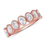 925 Silver Oval Cut Diamond Half Eternity Band - Image 3