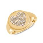 925 Silver Pave Heart Signet Ring - Image 3