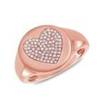 925 Silver Pave Heart Signet Ring