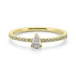 925 Silver Pave Solitaire Pear Ring