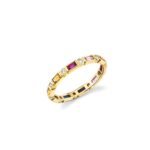 925 Silver Rainbow Baguette & Bezel Eternity Ring - Image 2