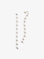 925 Silver Hanging Chain White Pearl Earrings
