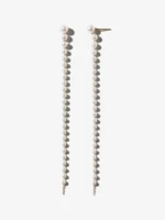 925 Silver Long Cascading Pearl Earrings - Image 2