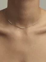 925 Silver Pearl Spaced Necklace