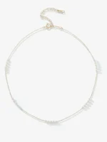925 Silver Pearl Spaced Necklace - Image 2