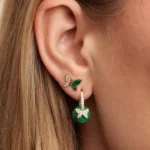 925 Silver Diamond & Malachite Stud - Image 2