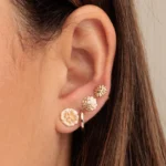 925 Silver Diamond Peony Stud - Image 2