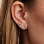 925 Silver Diamond Half Butterfly Stud - Image 2