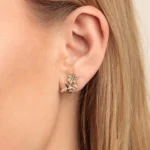 925 Silver Diamond Bee & Daisy Stud - Image 2