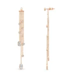 925 Silver Mixed Shape Bezels Diamond Tassel Earring - Image 5