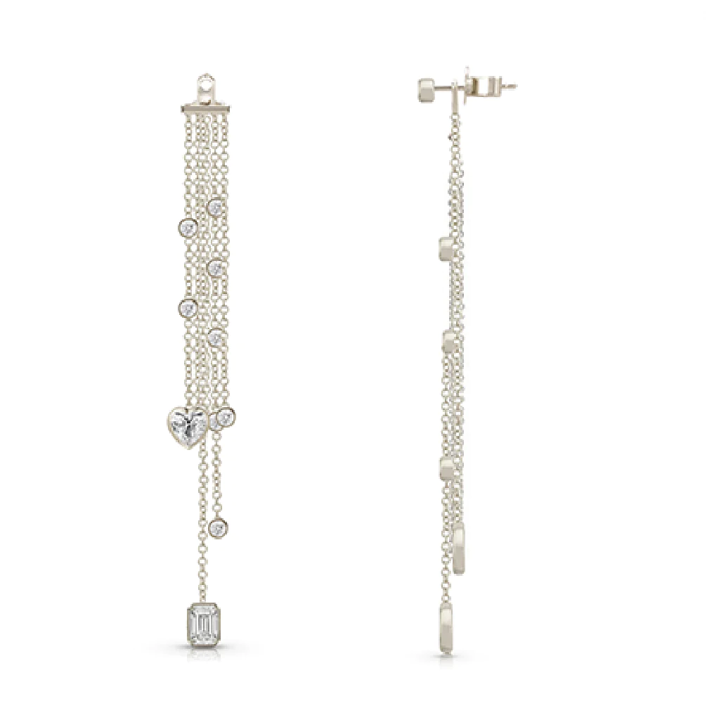 ScreenShot2022-05-30at10.20.45AM.webp 925 Silver Mixed Shape Bezels Diamond Tassel Earring - Image 1
