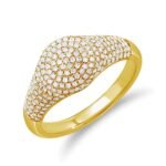 925 Silver Small Domed Pave Signet Ring