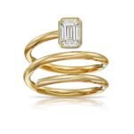 925 Silver Diamond Bezel Spiral Ring - Image 3