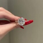 925 Silver 10Ct Oval Cut Diamond Engagement Ring