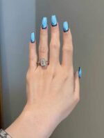 925 Silver 3CT Brilliant Emerald Cut Diamond Engagement Ring - Image 5