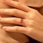 925 Silver 3 Stone Ruby Ring