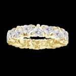 925 Silver Intercalating Heart Diamond Eternity Band