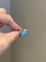 925 Silver Emerald Cut Weeding Band Ring