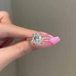 925 Silver 4CT Oval Cut Diamond Engagement Ring
