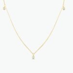 925 Silver 5 Diamond Dangle Necklace - Image 7