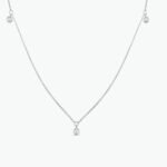 925 Silver 5 Diamond Dangle Necklace - Image 4