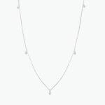 925 Silver 5 Diamond Dangle Necklace - Image 3