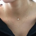 925 Silver 5 Diamond Dangle Necklace