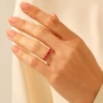 925 Silver 5 Stone Ruby Oval Ring