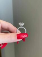 925 Silver 6ct Round Cut Diamond Engagement Ring - Image 5