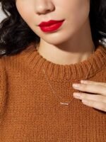 925 Silver Baguette Diamond Bar Pendant