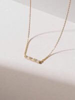 925 Silver Baguette Diamond Bar Pendant - Image 6