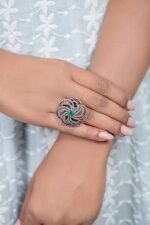 925 Sterling Silver Cluster Of Detail Ring