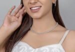 925 Silver Tennis Diamond Necklace Set - Image 2