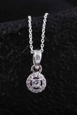 925 Silver Diamond Pendant Set