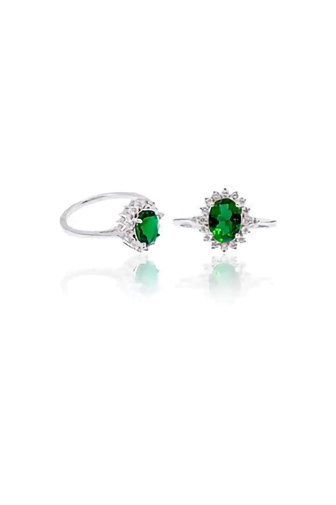 Swarish-Jewels-925-Sterling-Silver-Emerald-Ring-edited-6.jpg 925 Silver Emerald Ring - Image 1