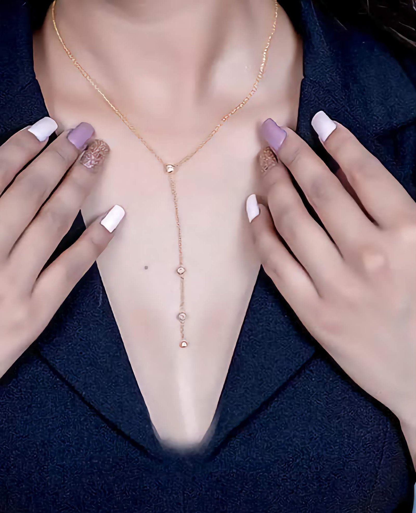 Swarish-Jewels-925-Sterling-Silver-Lariat-Silver-Pendant-edited.jpg 925 Silver Lariat Pendant Necklace - Image 1