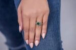 925 Silver Round Emerald Ring - Image 3