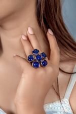 925 Silver Sapphire Cocktail Ring - Image 4