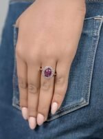 925 Silver Striking Red Ring